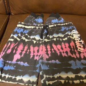 Justice Black and Pink Tie-Dye Joggers